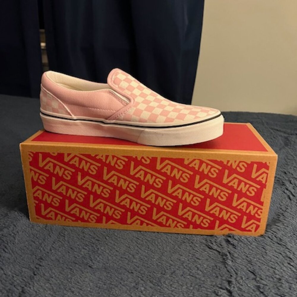 Youth Slip-On Checkerboard Pink/White